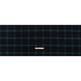 Brushed Wool Double Cloth Coating - Black, Deep Green and Red Plaid - Deadstock