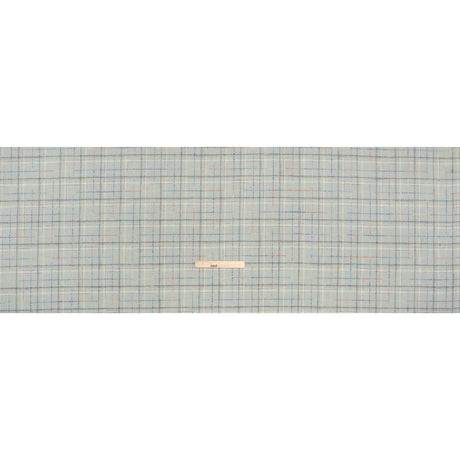 Brushed Wool Double Cloth Coating - Mint, Charcoal and Blue Plaid - Deadstock