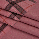 Brushed Wool Double Cloth Coating - Strawberry Pink, Charcoal and Red Plaid and Pink Heathered - Deadstock