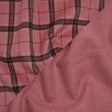 Brushed Wool Double Cloth Coating - Strawberry Pink, Charcoal and Red Plaid and Pink Heathered - Deadstock