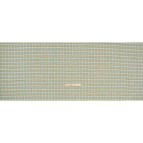 Metallic Wool and Acrylic Tweed Twill - Mint Green, Gold and White Geometric - Deadstock