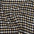 Metallic Wool and Acrylic Tweed Twill - Black, Gold and White Geometric - Deadstock