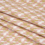 Metallic Wool and Acrylic Tweed Twill - Pink, Gold and White Geometric - Deadstock