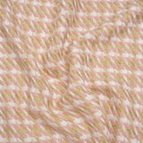 Metallic Wool and Acrylic Tweed Twill - Pink, Gold and White Geometric - Deadstock