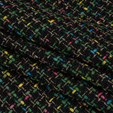 Metallic Acrylic and Wool Tweed - Black, Green and Gold - Deadstock