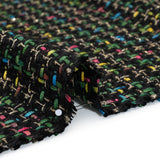 Metallic Acrylic and Wool Tweed - Black, Green and Gold - Deadstock