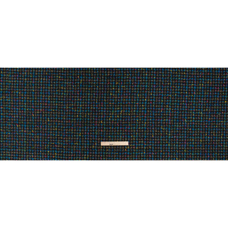 Metallic Acrylic and Wool Tweed - Black, Turquoise Blue and Gold - Deadstock