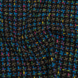 Metallic Acrylic and Wool Tweed - Black, Turquoise Blue and Gold - Deadstock