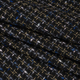 Metallic Acrylic and Wool Tweed - Black, Gray and Gold - Deadstock