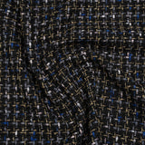 Metallic Acrylic and Wool Tweed - Black, Gray and Gold - Deadstock
