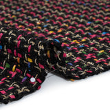 Metallic Acrylic and Wool Tweed - Black, Hot Pink and Gold - Deadstock
