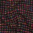 Metallic Acrylic and Wool Tweed - Black, Hot Pink and Gold - Deadstock