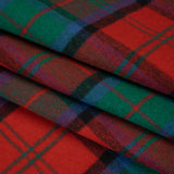 Brushed Wool Double Cloth Coating - Red, Green and Black Plaid - Deadstock