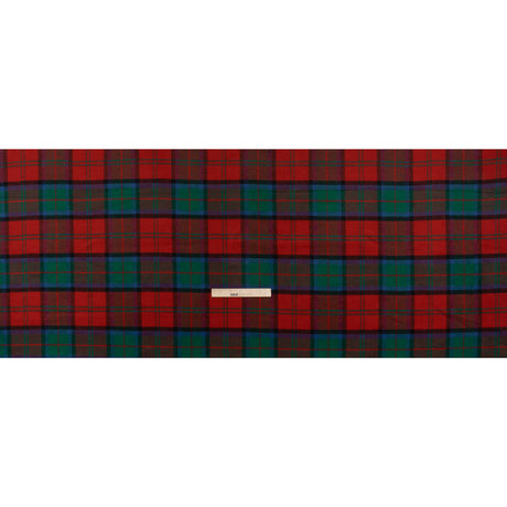Brushed Wool Double Cloth Coating - Red, Green and Black Plaid - Deadstock