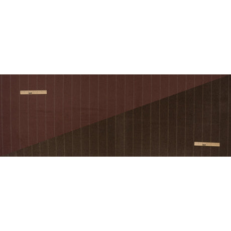 Brushed Wool Double Cloth Coating - Burgundy and Dark Brown Chalk Stripes - Deadstock