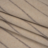 Brushed Wool Double Cloth Coating - Beige and Taupe Chalk Stripes - Deadstock