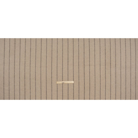 Brushed Wool Double Cloth Coating - Beige and Taupe Chalk Stripes - Deadstock