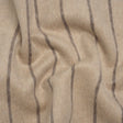 Brushed Wool Double Cloth Coating - Beige and Taupe Chalk Stripes - Deadstock