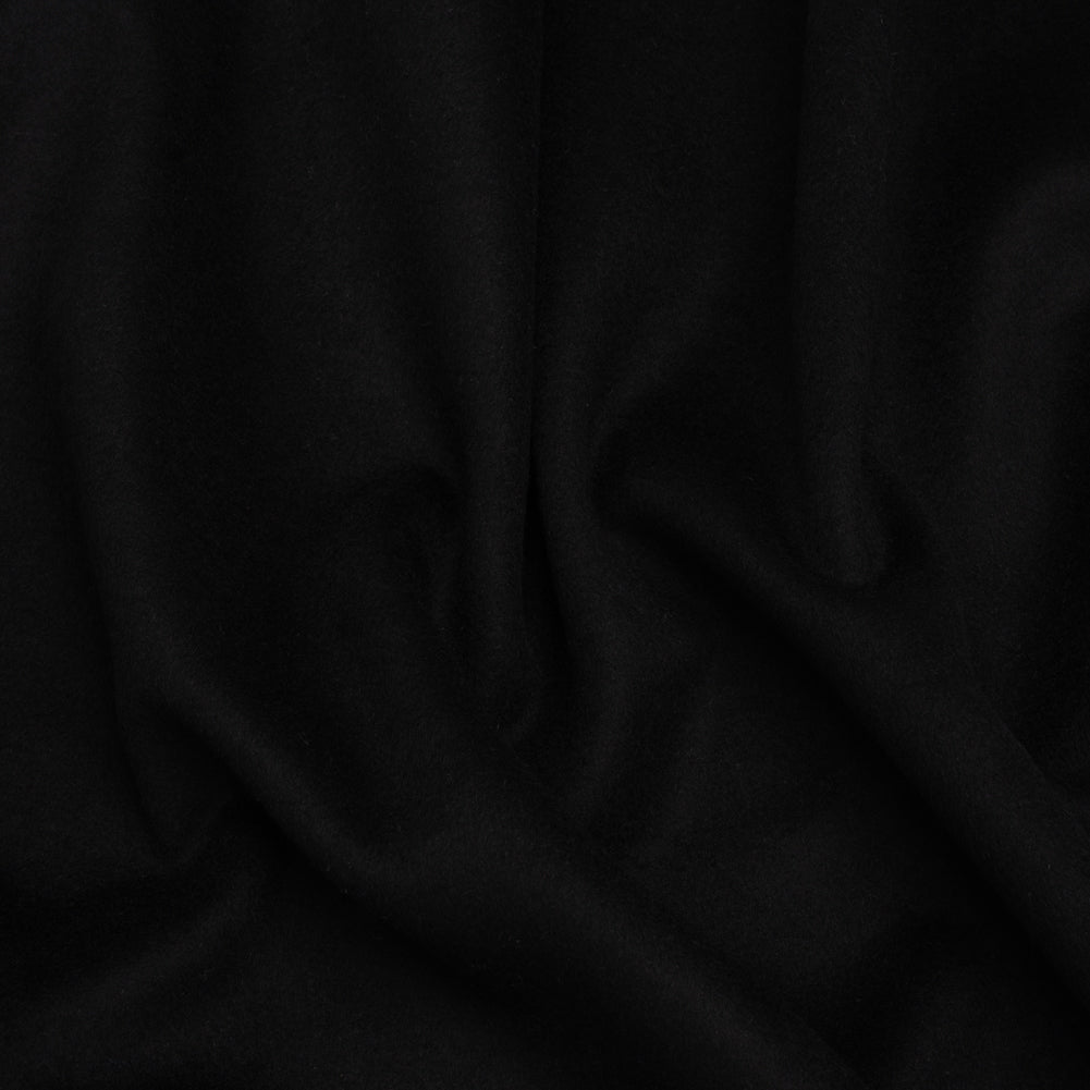 Brushed Wool Blend Coating - Black - Deadstock