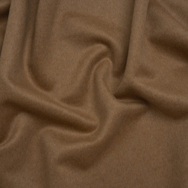 Brushed Wool Blend Coating - Tan - Deadstock