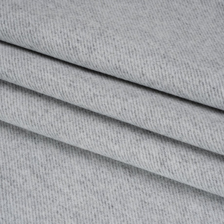 Brushed Polyester Twill Coating - Gray and White - Deadstock