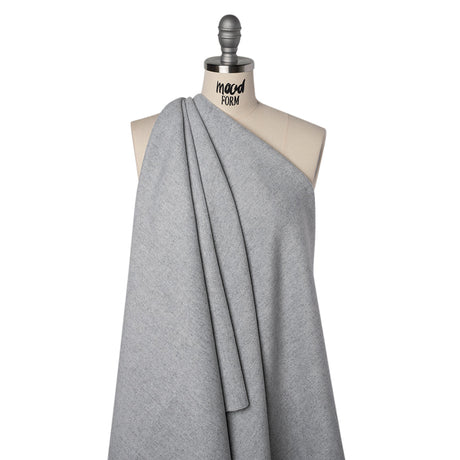 Brushed Polyester Twill Coating - Gray and White - Deadstock