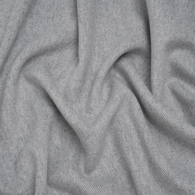 Brushed Polyester Twill Coating - Gray and White - Deadstock