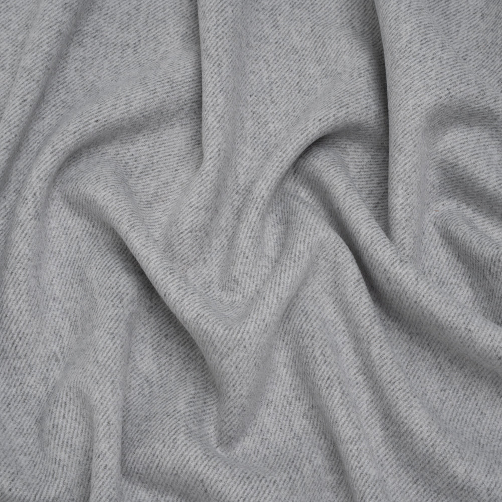 Brushed Polyester Twill Coating - Gray and White - Deadstock