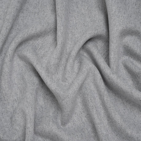 Brushed Polyester Twill Coating - Gray and White - Deadstock