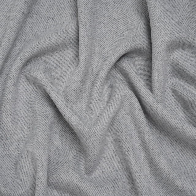 Brushed Polyester Twill Coating - Gray and White - Deadstock