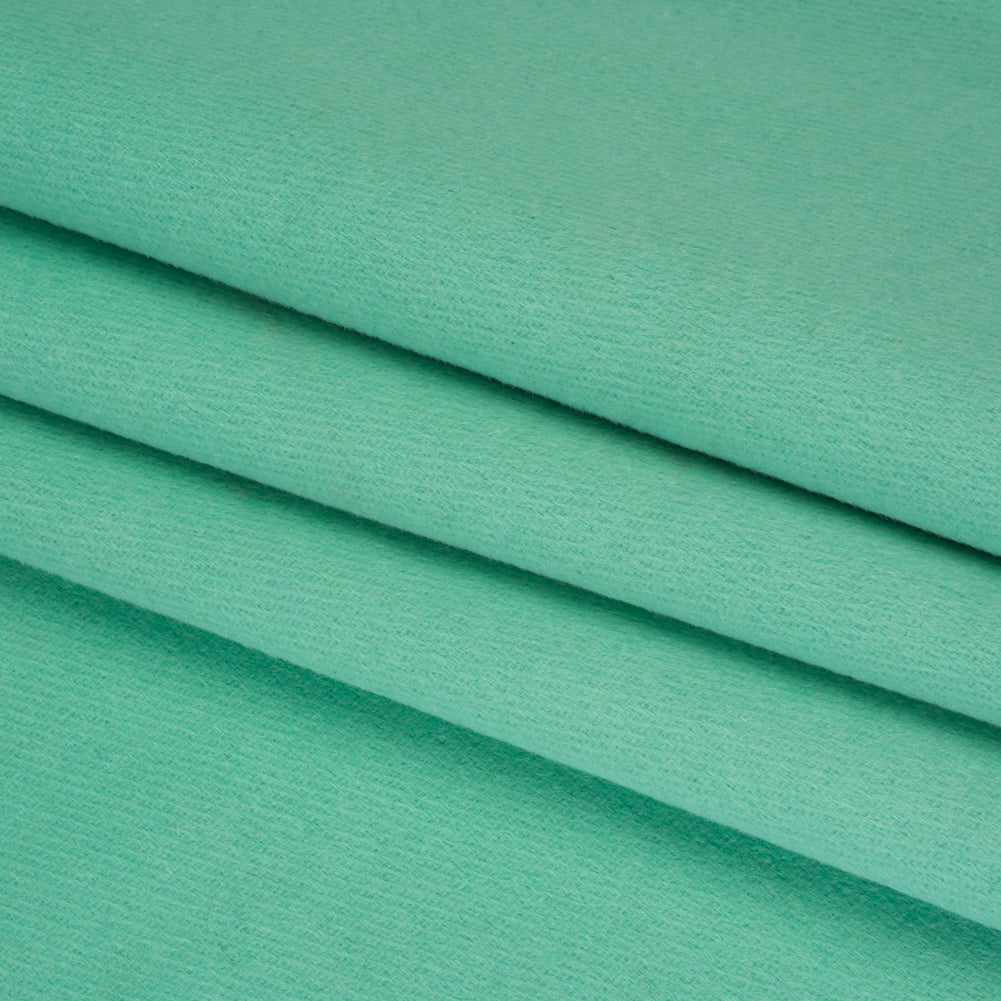 Brushed Wool Blend Twill Coating - Bright Mint - Deadstock