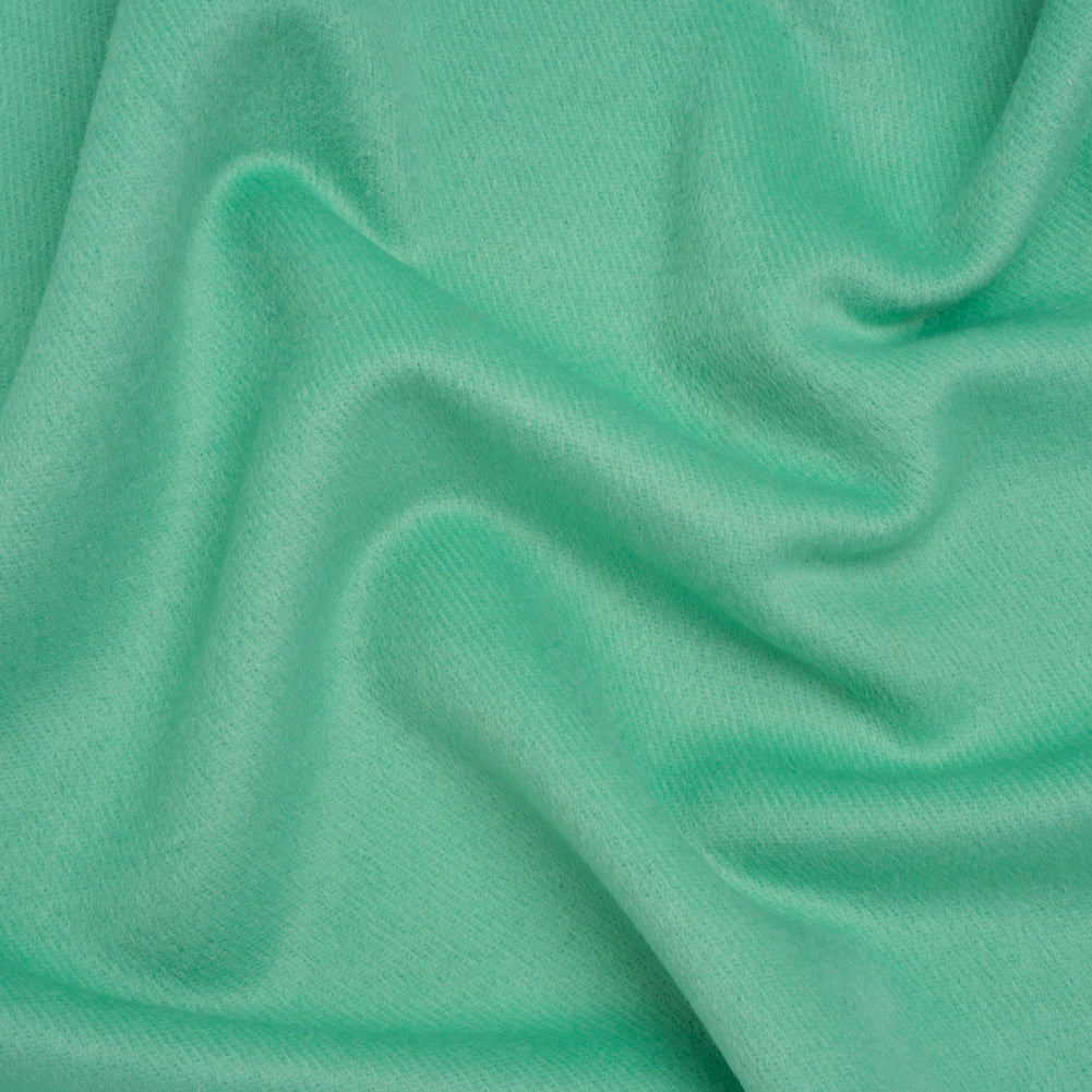 Brushed Wool Blend Twill Coating - Bright Mint - Deadstock