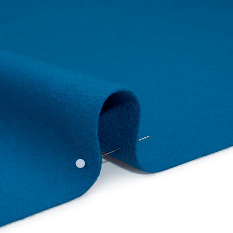 Brushed Wool Blend Coating - Azure Blue - Deadstock