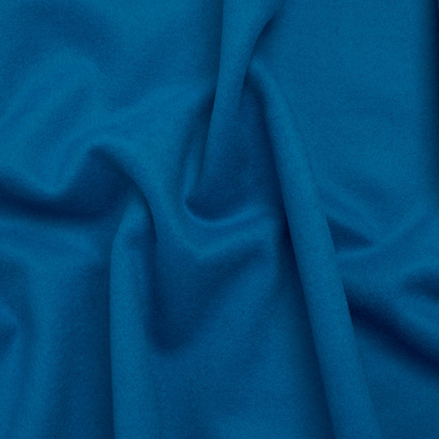 Brushed Wool Blend Coating - Azure Blue - Deadstock