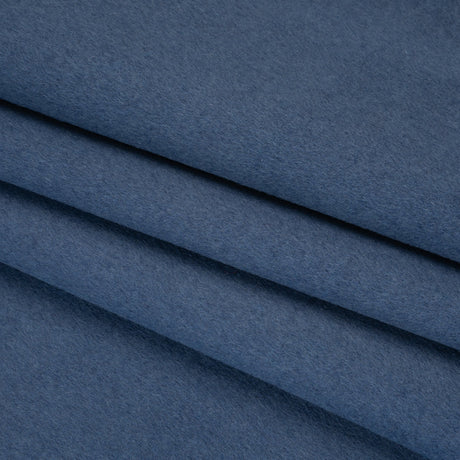 Brushed Wool Blend Double Cloth Coating - Denim Blue - Deadstock
