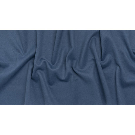 Brushed Wool Blend Double Cloth Coating - Denim Blue - Deadstock