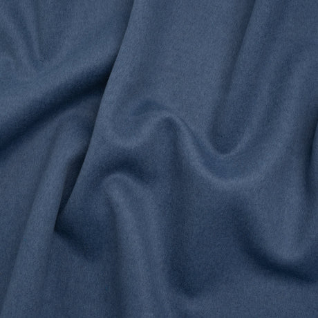 Brushed Wool Blend Double Cloth Coating - Denim Blue - Deadstock