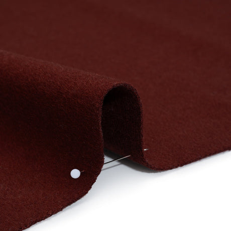 Brushed Wool Blend Coating - Burgundy - Deadstock