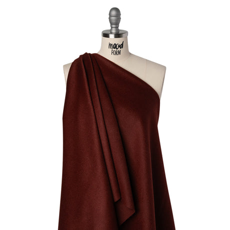 Brushed Wool Blend Coating - Burgundy - Deadstock