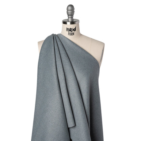 Brushed Wool Blend Coating - Heathered Blue Gray - Deadstock