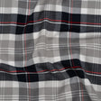 Cotton Oxford Shirting - Warm Gray, Cool Black and Red Plaid - Deadstock