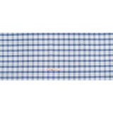 Cotton Oxford Shirting - Classic Blue, White and Leaf Green Plaid - Deadstock