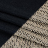 Undercollar Wool Felt with Pad Stitched Canvas Backing Made in Italy - Midnight Navy and Oatmeal - Deadstock