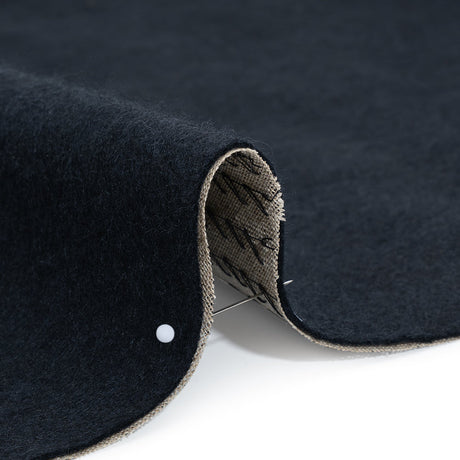 Undercollar Wool Felt with Pad Stitched Canvas Backing Made in Italy - Midnight Navy and Oatmeal - Deadstock