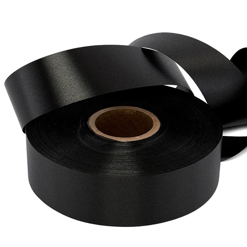 Embossed Floral Poly Ribbon – Black, 1 7/16'' x 100 yd (1 Roll)