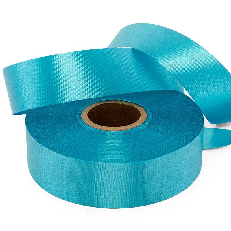 Embossed Floral Poly Ribbon – Turquoise, 1 7/16'' x 100 yd (1 Roll)
