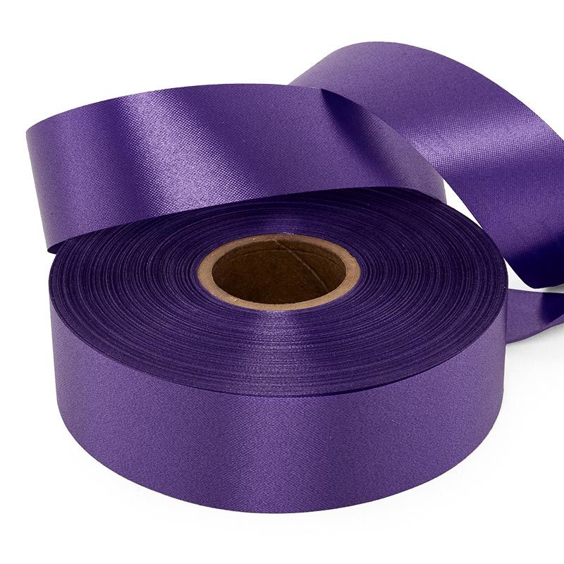 Embossed Floral Poly Ribbon – Purple, 1 7/16'' x 100 yd (1 Roll)