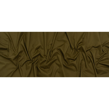 Cotton Twill Shirting - Dark Olive Green Subtle Stripes - Deadstock