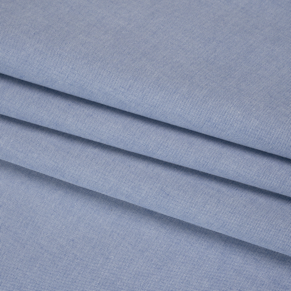 Cotton Oxford Shirting - Medium Blue - Deadstock