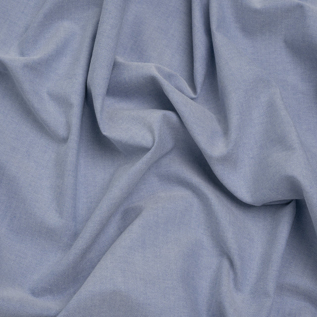Cotton Oxford Shirting - Medium Blue - Deadstock